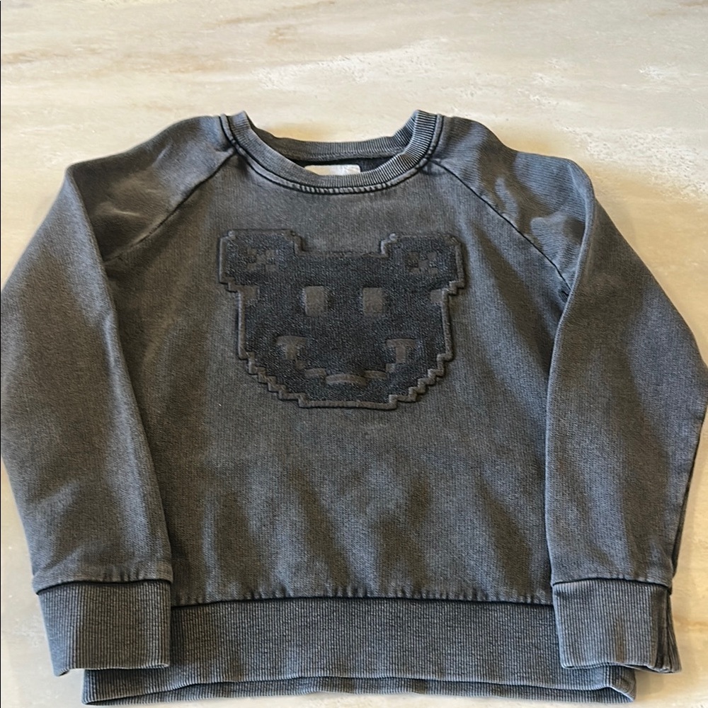 Gray Sweatshirt with Bear Design